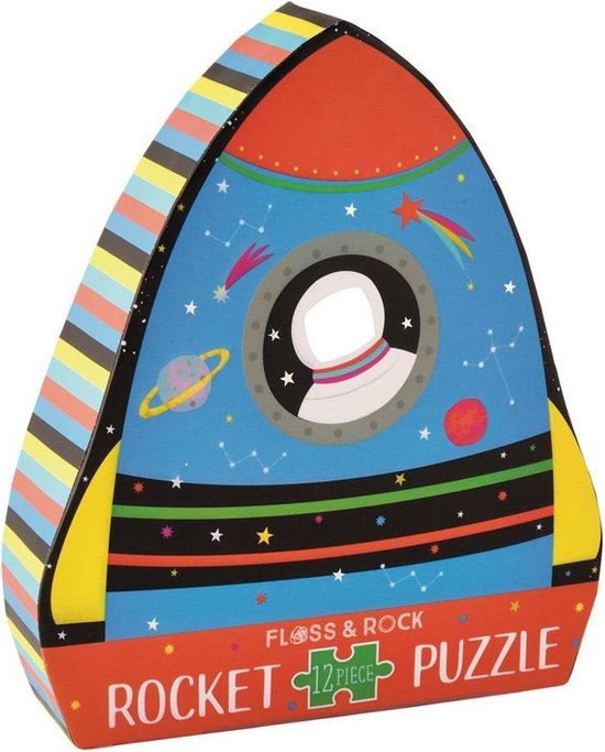 Floss & Rock Raket Puzzel 12 st. - 19 x 30 cm van FLO