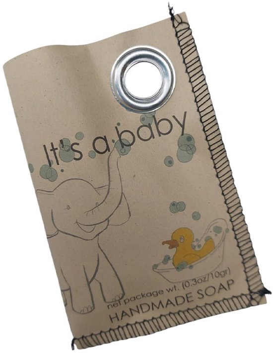 Floz Design brievenbuscadeau geboorte - kraamcadeau door brievenbus - 100 % natuurlijk zeepje in vorm van eendje - fairtrade van Merkloos