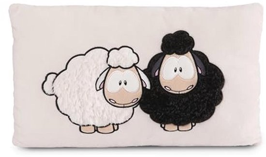 Fluffy Cuddly Pillow with Sheep - Rectangular Cushion for Kids and Babies - 43 x 25 cm