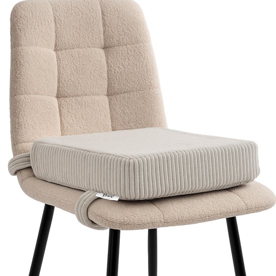Flumi - Kinder Zitverhoger Kussen - Corduroy Stof - Afneembare Wasbare Hoes - 33x33x9 cm - Beige