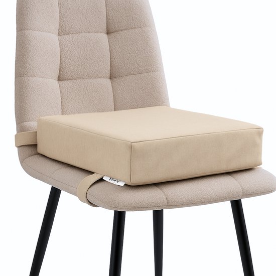 Flumi - Kinder Zitverhoger Kussen - Oxford Stof - Afneembare Wasbare Hoes - 33x33x9 cm - Beige