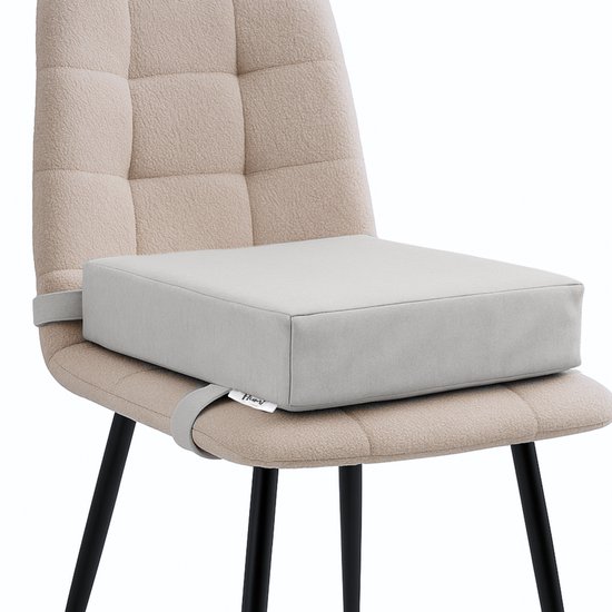 Flumi - Kinder Zitverhoger Kussen - Oxford Stof - Afneembare Wasbare Hoes - 33x33x9 cm - Grijs
