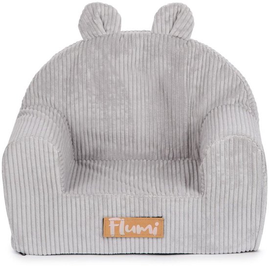Flumi Kinderfauteuil - Corduroy Grijs van Merkloos