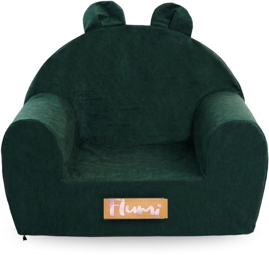 Flumi Kinderfauteuil van schuim – Donkergroen van Merkloos