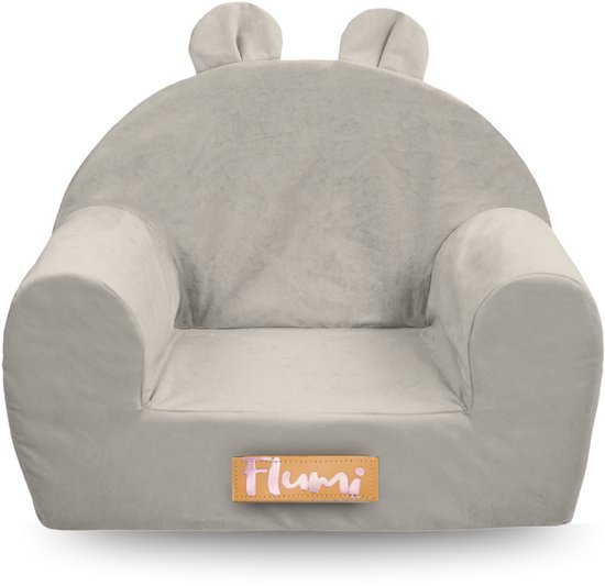 Flumi Kinderfauteuil van schuim - Lichtgrijs van Gidsy.