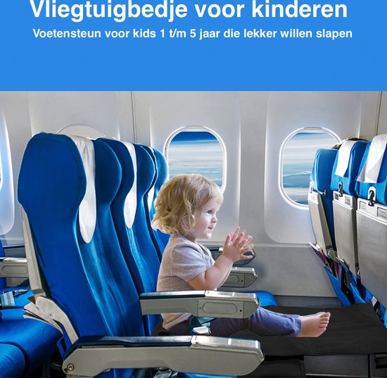 Flyebaby - Vliegtuigbedje - Voetensteun - Eigen stoel - geboorte t/m 5 jaar - kleur grijs van Flyebaby
