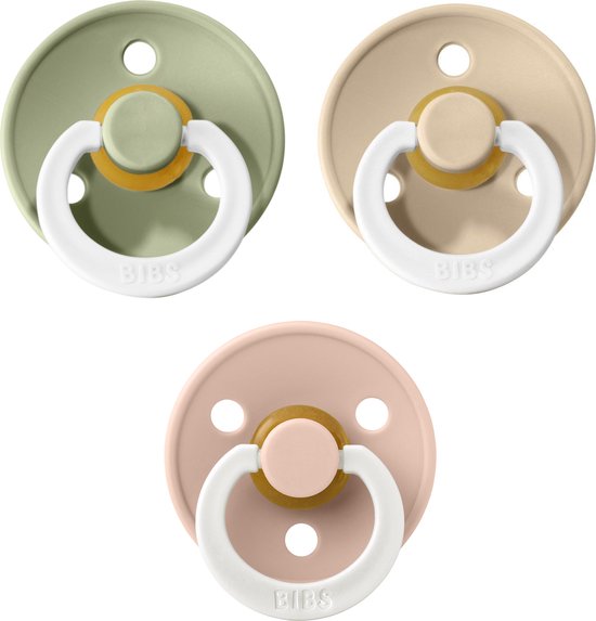 Fopspeen 18+ maanden|Set 3 stuks|Glow in the dark Sage, Vanilla, Blush|Maat 3|T3 van BIBS