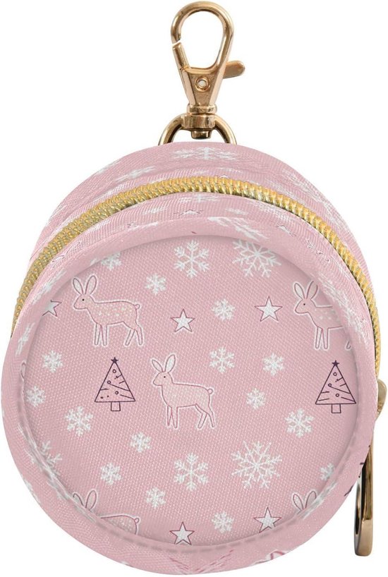 Fopspeen Houder - Baby Tasje - Kleine Items Opbergen - Draagbare Polsband - 4 x 75 cm - Roze Beer Sneeuwvlok