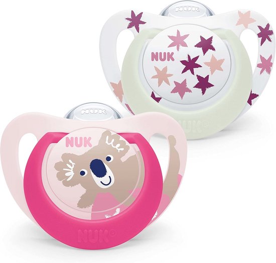 Fopspeen voor Baby's | 18-36 maanden | Dag & Nacht Ontspanning | BPA-vrije Siliconen | Roze Koala | 2-delig