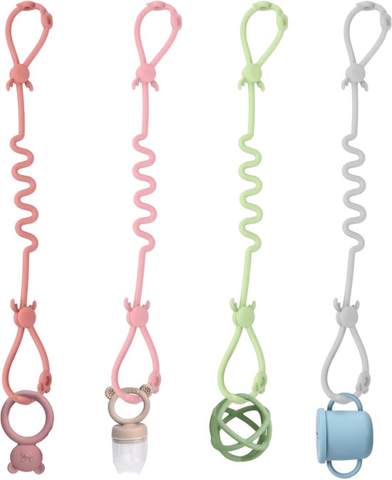 Fopspeenbandjes - Speenkoord - Baby spullen - Verstelbaar - 4 stuks - Multicolor