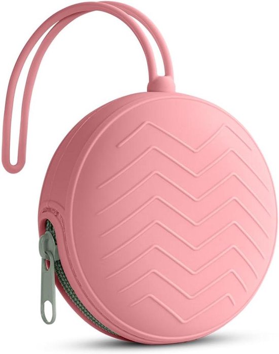 Fopspeenbox Siliconen - Speenhouder Opbergdoos - Baby Spullen Opbergen - Waterdicht BPA-Vrij - 21 cm - Roze