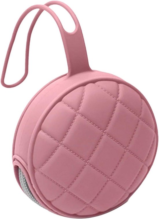 Fopspeenhouder Case - Speen Opbergtas - Baby Spullen Organiseren - Stofdicht Siliconen - 9.5x24x4.5cm - Lichtroze van Merkloos