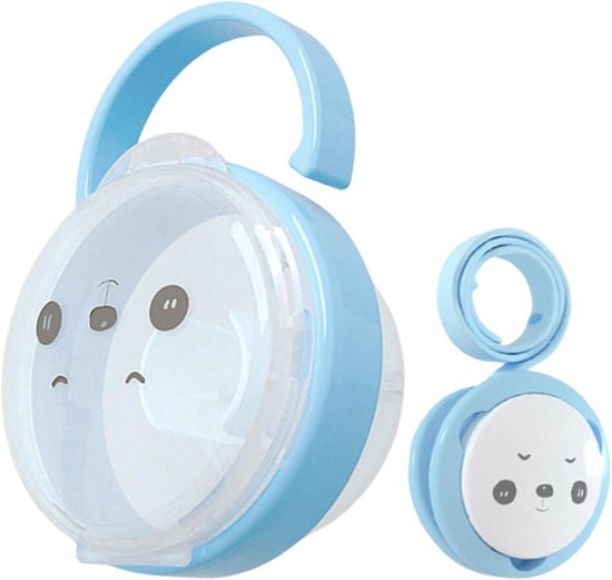 Fopspeenhouder Set - Speenketting Doos - Baby Benodigdheden - Stofdichte Cover - 10.5 x 7.5 x 5.5 cm - Blauw