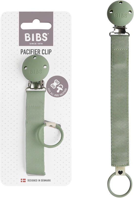 Fopspeenkoord met clip - Speenkoord - Baby comfort - Veilig en praktisch - 22 cm - Sage groen
