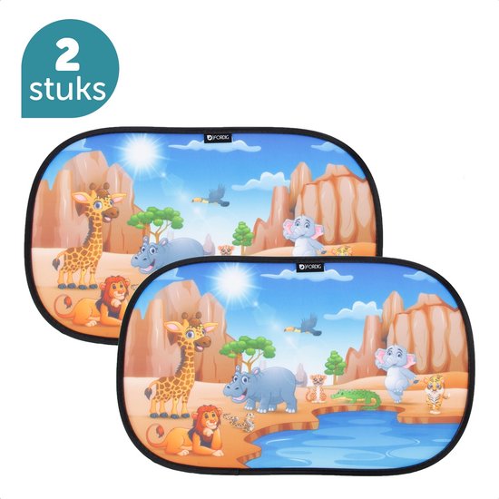 ForDig Zonnescherm Auto Waterpoel (2 Stuks) - Extra Donker - Zonwering UV Protectie voor Auto Zijruit - Zonwering Auto - Zonder zuignappen - 80 GSM - 51 x 31 CM van Ford