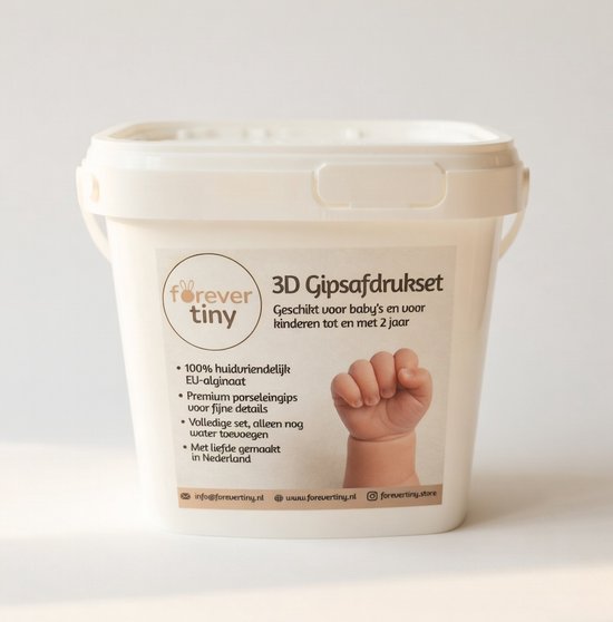 Forever Tiny® - 3D Gipsafdrukset Baby Hand en Voet - Alginaat Afdrukset - Kraamcadeau Jongen & Meisje - Inclusief Instructies van Merkloos