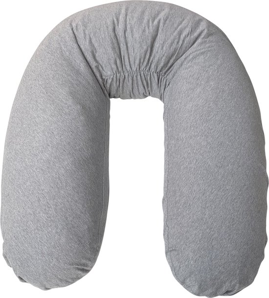 Form Fix XL Voedingskussenhoes - Body Pillow Kussensloop - Zwangerschapskussen hoes - Zijslaapkussen hoes - 100% Jersey Hoes - Grijs van Form Fix