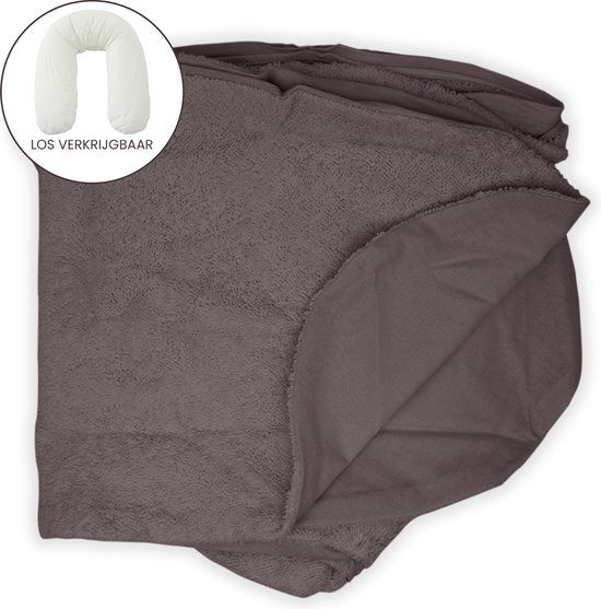 Form Fix XL Voedingskussenhoes - Body Pillow Kussensloop - Zwangerschapskussen hoes - Zijslaapkussen hoes - Badstof/Katoen Hoes - Antraciet van Form Fix