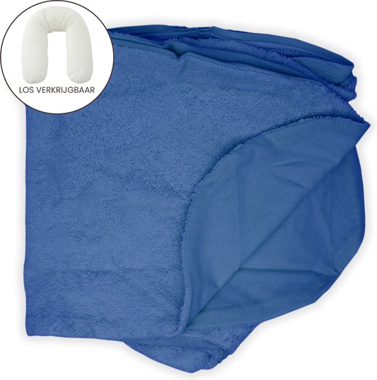 Form Fix XL Voedingskussenhoes - Body Pillow Kussensloop - Zwangerschapskussen hoes - Zijslaapkussen hoes - Badstof/Katoen Hoes - Blauw van Form Fix