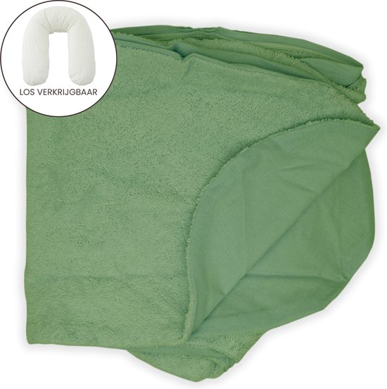 Form Fix XL Voedingskussenhoes - Body Pillow Kussensloop - Zwangerschapskussen hoes - Zijslaapkussen hoes - Badstof/Katoen Hoes - Groen van Form Fix