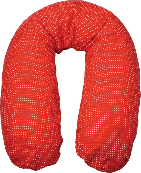 Form Fix XL Voedingskussenhoes - Body Pillow Kussensloop - Zwangerschapskussen hoes - Zijslaapkussen hoes - Badstof/Katoen Hoes - Rood Polkadot van Form Fix
