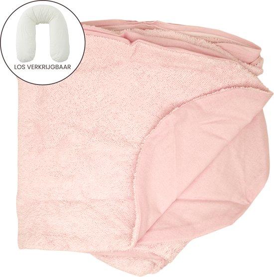 Form Fix XL Voedingskussenhoes - Body Pillow Kussensloop - Zwangerschapskussen hoes - Zijslaapkussen hoes - Badstof/Katoen Hoes - Shadow Pink van Form Fix