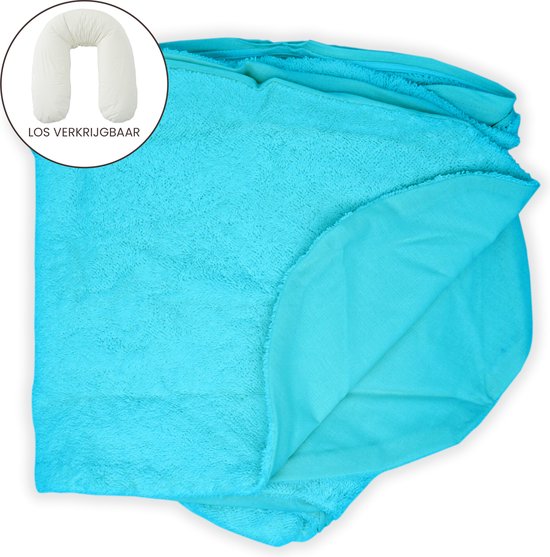 Form Fix XL Voedingskussenhoes - Body Pillow Kussensloop - Zwangerschapskussen hoes - Zijslaapkussen hoes - Badstof/Katoen Hoes - Turquoise van Form Fix
