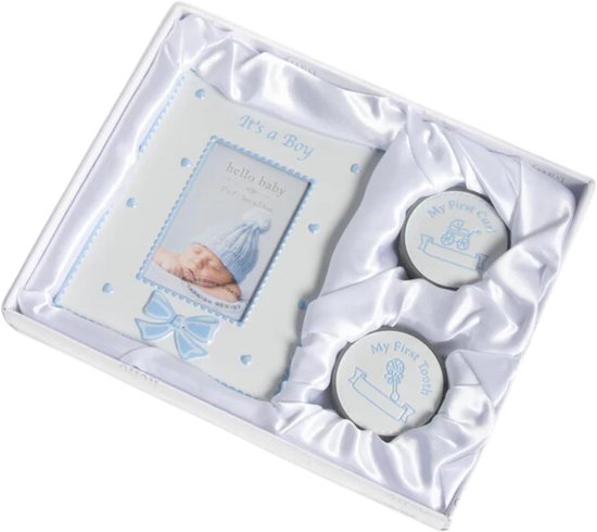 Fotolijst Cadeauset Baby Meisje met Bewaardoosjes voor Eerste Lok en Eerste Tand - Kraamcadeau Geboorte van Merkloos