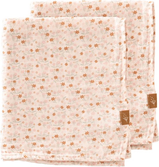 Fresk Hydrofiele Doek – 70 x 60 cm - Spuugdoekjes - Babyverzorging - 1 stuk - Ademend en Absorberend - Babyspullen - Roze - Garden Flowers