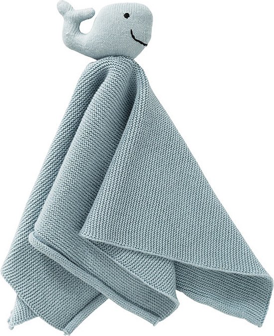 Fresk Knuffel - Knuffeldoekje - Tutpoppetje - Kraamcadeau voor Jongens en Meisjes - Baby Cadeau - Blauw - Whale van Fresk
