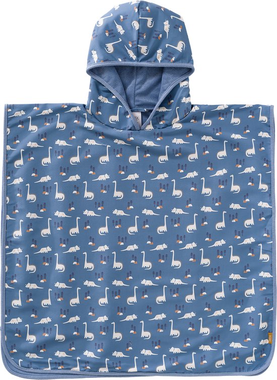 Fresk UV badponcho one size - Badcape met Capuchon – Sneldrogend Strandlaken - Jongens - Blauw - Dino