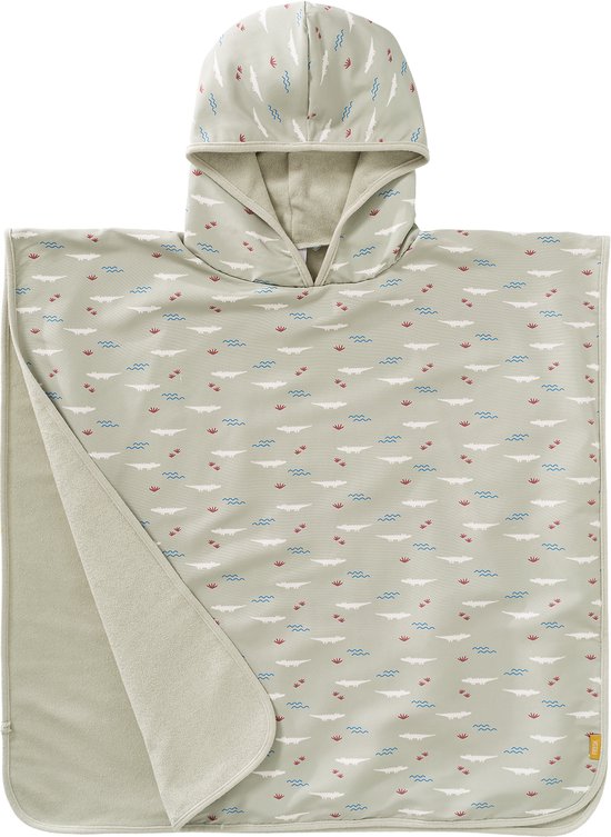 Fresk UV badponcho one size - Badcape met Capuchon – Sneldrogend Strandlaken - Jongens - Groen - Crocodile