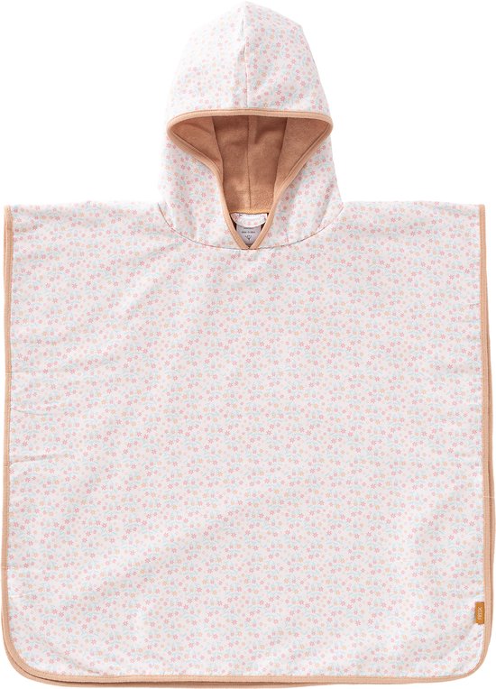 Fresk UV badponcho one size - Badcape met Capuchon – Sneldrogend Strandlaken - Meisjes - Roze - Garden Flowers van Merkloos