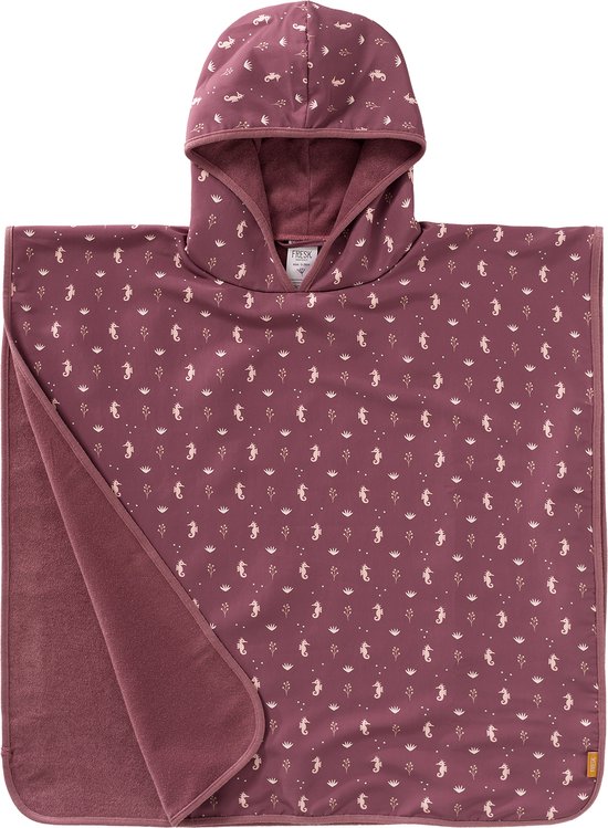 Fresk UV badponcho one size - Badcape met Capuchon – Sneldrogend Strandlaken - Meisjes - Roze - Seahorse van Merkloos