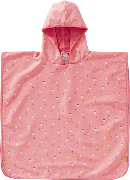 Fresk UV Poncho - 0-3 jaar - Badponcho voor Meisjes - Badcape met Capuchon - Dubbellaagse Strandponcho voor Kinderen - Sneldrogend Strandlaken - Lichtroze - Summer Fruit van Fresk