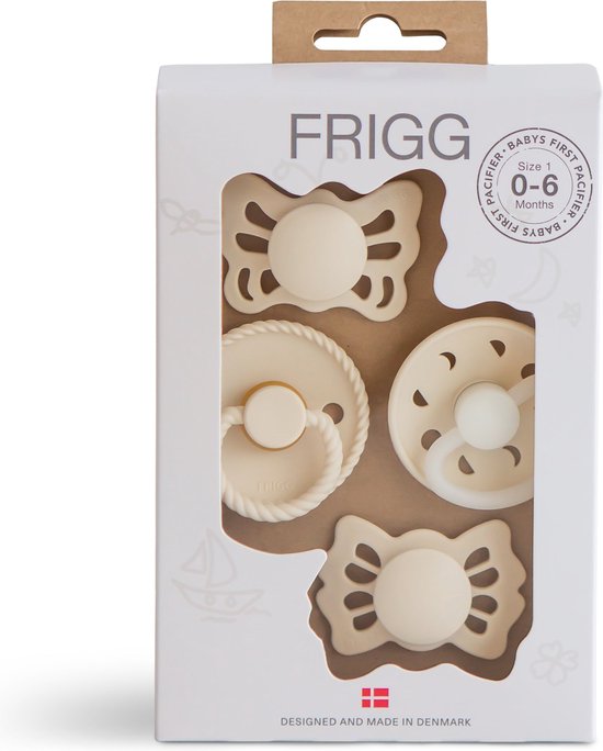 Frigg Baby's First Pacifier Fopspenen Set | Cream Night van FRIGG