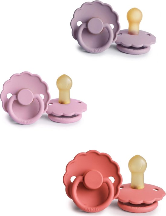 FRIGG DAISY Fopspeen set 3 stuks Poppy,Lupine en Heather 6-18 maand maat 2 van FRIGG
