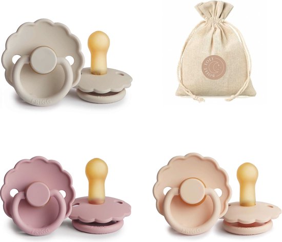 FRIGG Daisy T2 - Sandstone, Baby pink en Pink cream + Bolletoet speenzakje - 6-18 maanden van FRIGG
