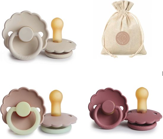 FRIGG Daisy T2 - Sandstone, Dusty rose en Blush Night + Bolletoet speenzakje - 6-18 maanden van FRIGG