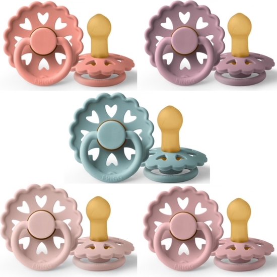 Frigg Fairytale Fopspeen set 5 stuks Ole Lukoie,The Little Mermaid,The Princes And The Pea,The Little Match Girl en Thumbelina 0-6 maand maat 1 van FRIGG