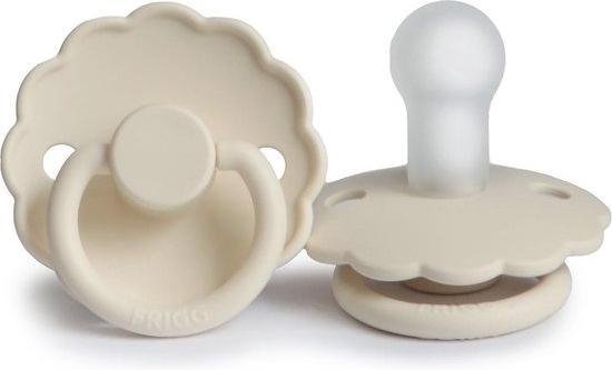 FRIGG Fopspeen | Daisy - Bloemspeen | Siliconen | Cream | Maat 1 - T1 Leeftijd: 0-6 maanden van FRIGG