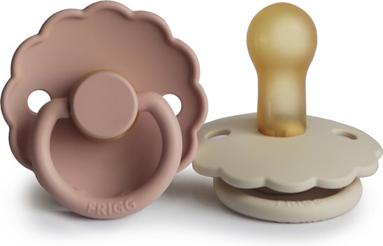 Frigg fopspeen - maat 2 6-18 maanden - 2 stuks - daisy - cream - blush van FRIGG