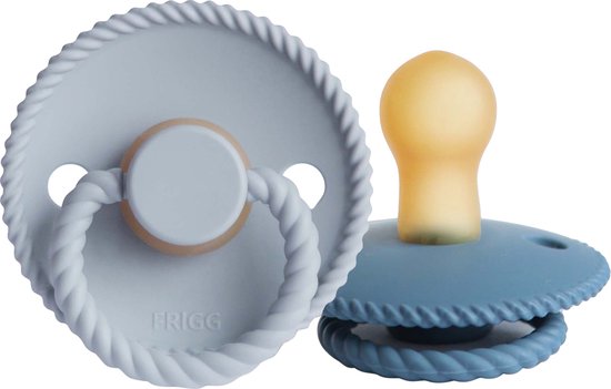 Frigg Fopspeen Rope Ocean View/Powder Blue T1 0-6mnd (2 stuks) van FRIGG