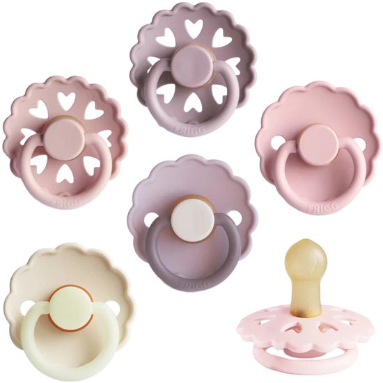 FRIGG Fopspenen - 6-Pack - Blooming Love - Latex - 0-6 Mnd