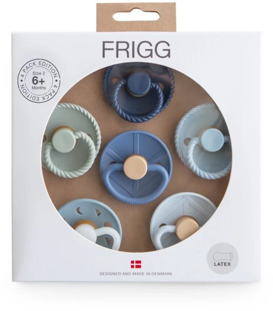 FRIGG Fopspenen - Endless Sea - 6-Pack - Latex - 6–18 Mnd