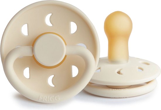 Frigg Moon Latex Fopspeen 0-6M | Cream van FRIGG