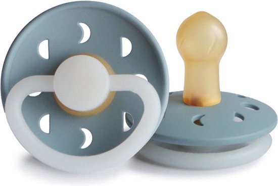 Frigg Moon Latex Fopspeen 0-6M | Stone Blue Night van FRIGG