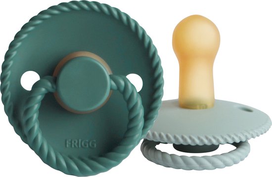 Frigg Rope Fopspeen - 6-18 mnd (2 stuks) - Sage/Vintage Green van FRIGG