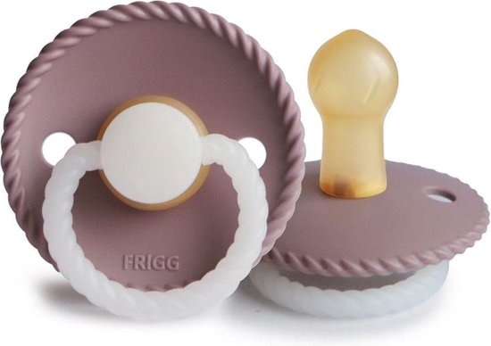 Frigg Rope Latex Fopspeen 6+M | Glow In The Dark Twilight Mauve Night van FRIGG