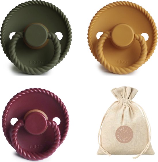 FRIGG Rope T2 - Olive, Honey Gold, Sweet Cherry + Bolletoet speenzakje - 6-18 maanden van FRIGG